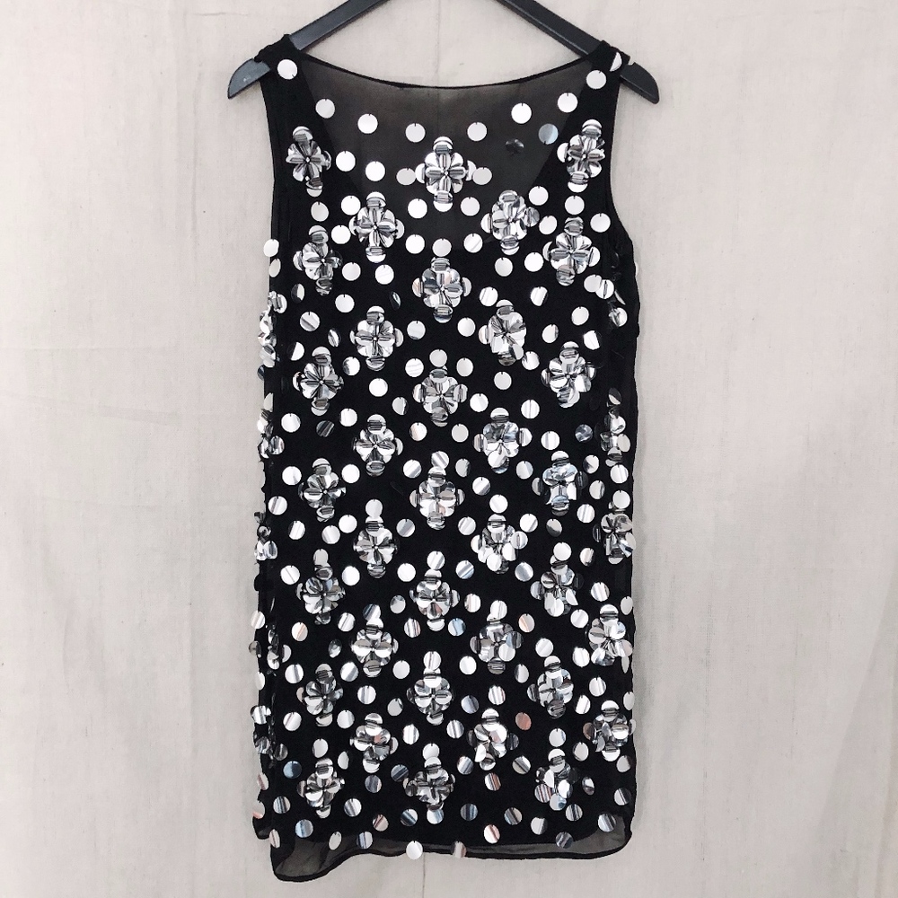 Milly Black and Silver Sequin Dress